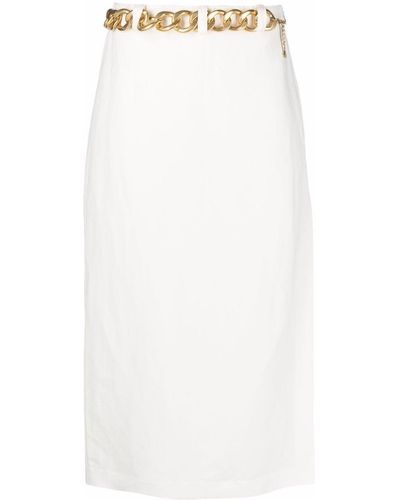 Patrizia Pepe Chain-detail High-waisted Skirt - White