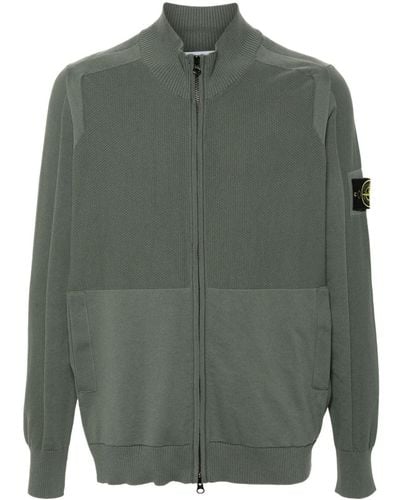 Stone Island Compasse-badge Knitted Cardigan - Green