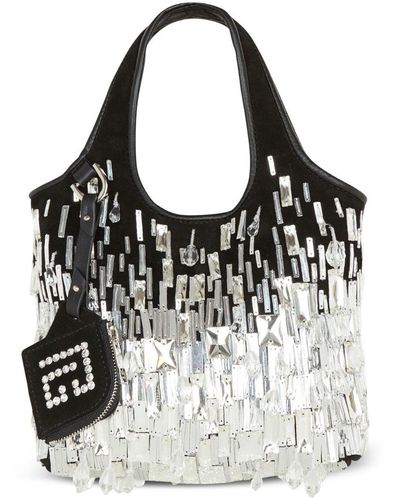 Balmain Small Grocery Crystal-embellished Bag - Black