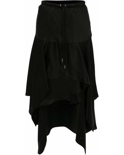 JW Anderson Layered Asymmetric Midi Skirt - Black