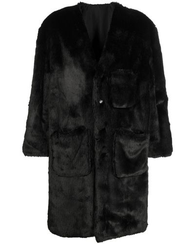Raf Simons Reversible Faux Fur Coat - Black