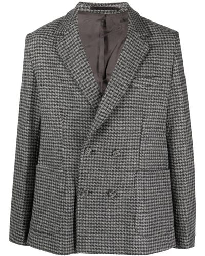 Officine Generale Blazer in pied-de-poule - Grigio