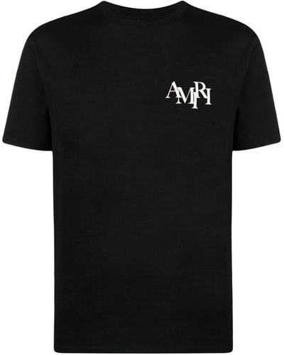 Amiri Camiseta con logo escalonado de - Negro