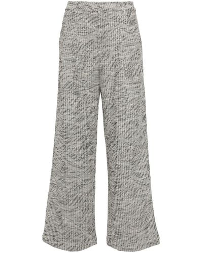 B+ AB Ribbed-knit Flared Trousers - Grey