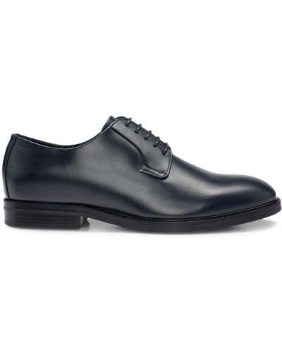 BOSS Leather Derby Shoes - Blue