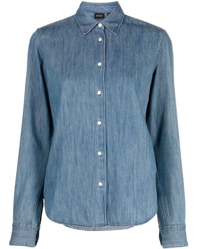 Aspesi Fitted Button-down Denim Shirt - Blue