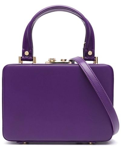 Gianvito Rossi Valì Leather Tote Bag - Purple