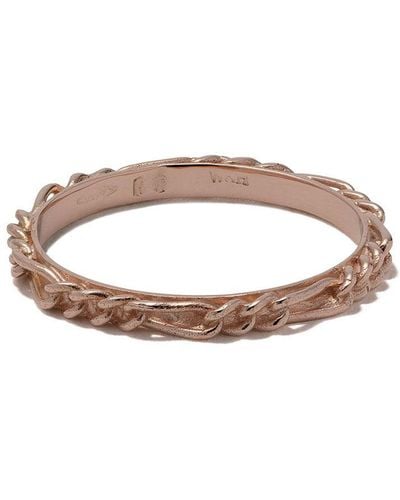 Wouters & Hendrix 18kt Rose Gold Figaro Chain Ring - Multicolor