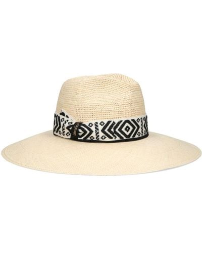 Borsalino Sophie Panama Crochet-detail Hat - Natural
