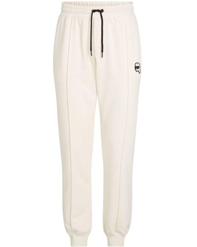 Karl Lagerfeld Ikonik 2.0 Organic Cotton Track Trousers - White