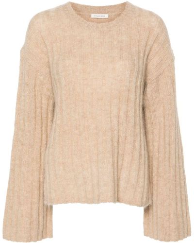 By Malene Birger Ribbed crew-neck jumper - Natur