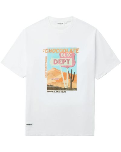 Chocoolate T-Shirt mit grafischem Print - Weiß
