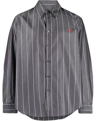 Martine Rose Striped Cotton Shirt - Men's - Cotton - Grey