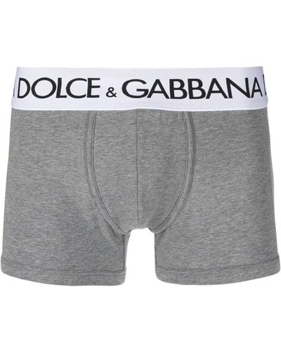 Dolce & Gabbana Boxer à taille à logo - Gris