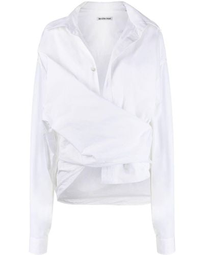 Balenciaga Oversized Wrap Shirt - White