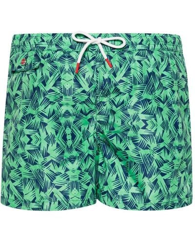 Kiton Graphic-print Swim Shorts - Green