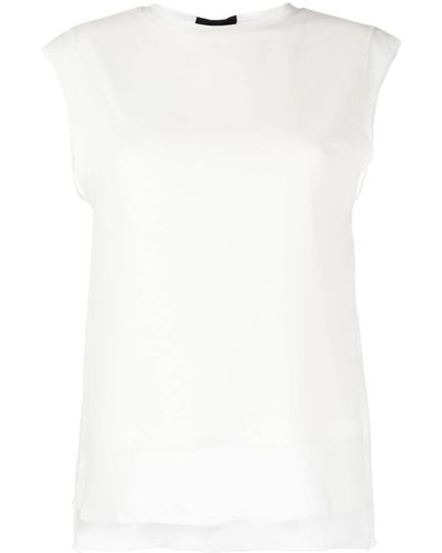 Undercover Pussy-bow Sleeveless Blouse - White