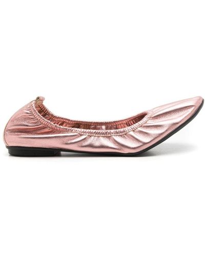 Sarah Chofakian Julia Metallic Ballerina Shoes - Pink