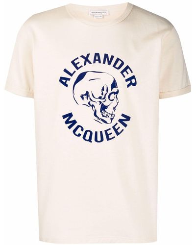 Alexander McQueen T-shirt Met Logoprint - Blauw