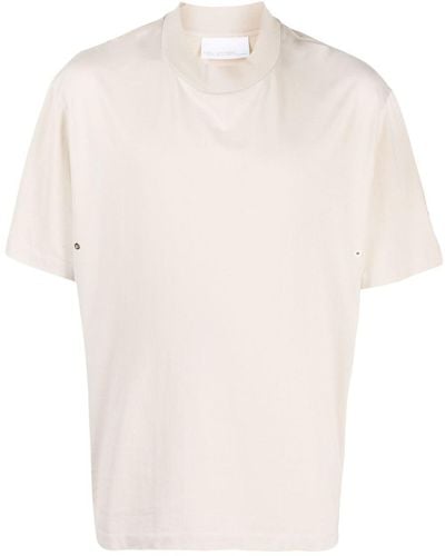 Neil Barrett T-shirt en coton à détails d'œillets - Blanc
