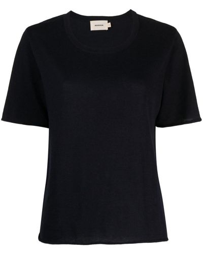 GOODIOUS Fine-knit Rolled-trim T-shirt - Black