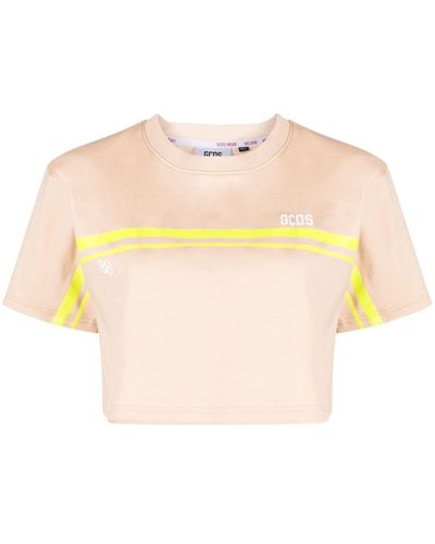 Gcds Logo-print Cotton T-shirt - Pink