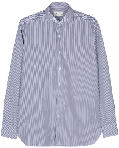 Luigi Borrelli Napoli Stripe-pattern Cotton Shirt - Blue