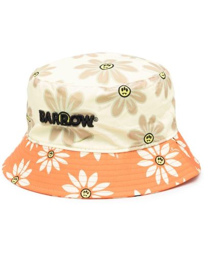 Barrow Floral-print Logo-embroidered Bucket Hat - Natural