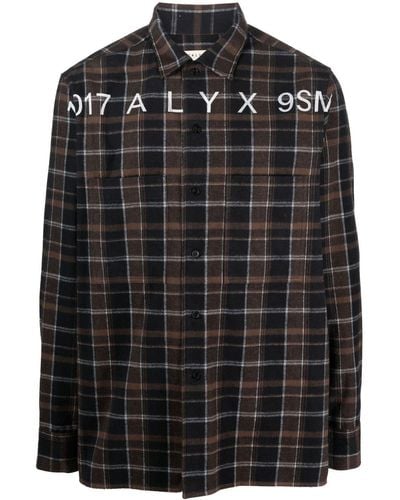 1017 ALYX 9SM Cotton Tartan Long-sleeve Shirt - Black