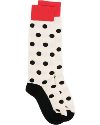 Marni Polka-dot Cotton-blend Socks - White