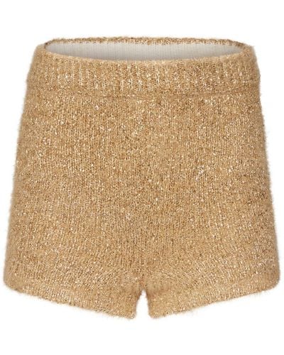 Nina Ricci Tweed-Shorts mit hohem Bund - Natur