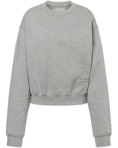 Philosophy Di Lorenzo Serafini Mélange-effect Cotton Sweatshirt - Grey