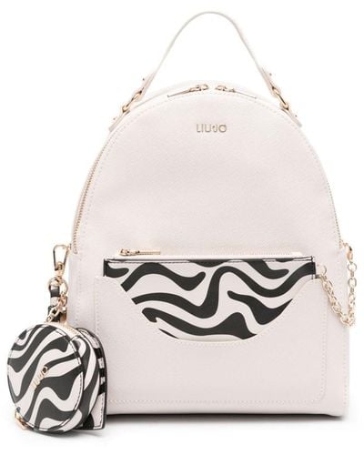 Liu Jo Zebra-pouch Backpack - White