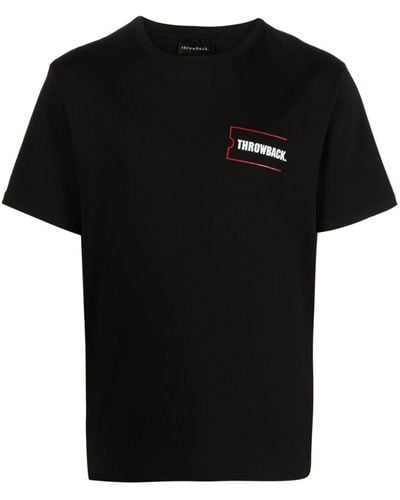 Throwback. Logo-detail Cotton T-shirt - Black