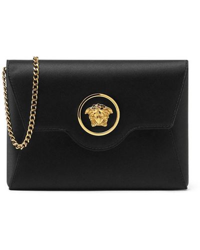 Versace La Medusa Envelope Clutch Bag - Black