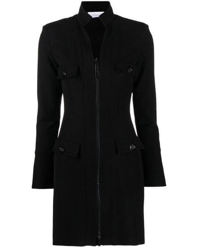 Genny Zip-up Tailored Minidress - Black