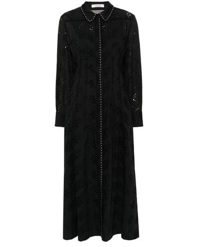 Dorothee Schumacher Robe mi-longue en coton à détails de clous - Noir