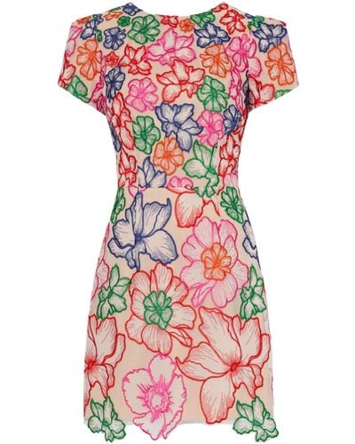 MILLY Kyla floral-embroidered minidress - Rose