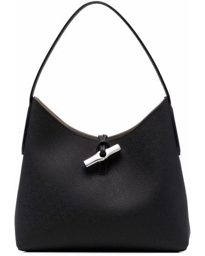 Longchamp Medium Roseau Shoulder Bag - Black