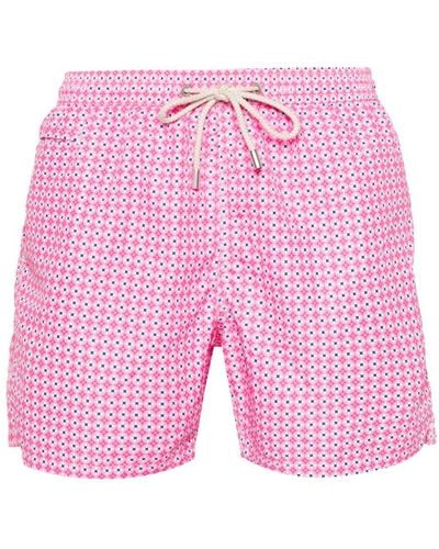 Mc2 Saint Barth Geometric-print Swim Shorts - Pink
