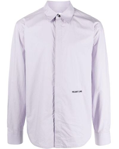 Helmut Lang Chemise en coton à logo brodé - Violet