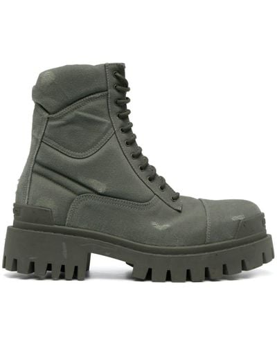 Balenciaga Combat Boots Met Veters - Groen