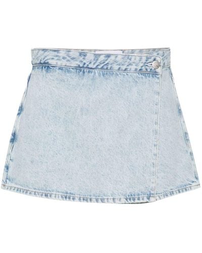 Calvin Klein Jupe-short à patch logo - Bleu