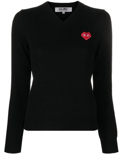 COMME DES GARÇONS PLAY Heart Logo Sweater - Black