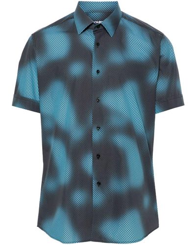 Karl Lagerfeld Camisa de popelina con estampado abstracto - Azul
