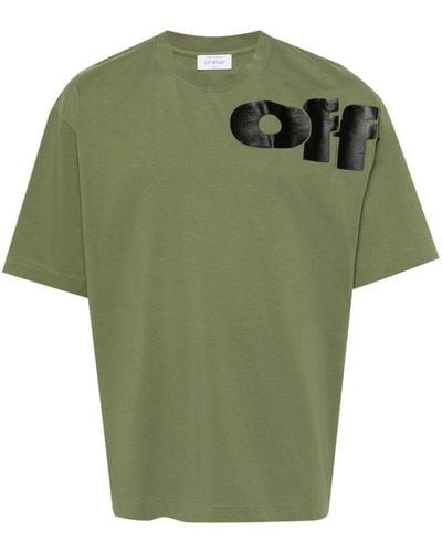 Off-White c/o Virgil Abloh Shared Logo Cotton T-shirt - Green