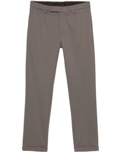 Moorer Pressed-crease tapered trousers - Grau