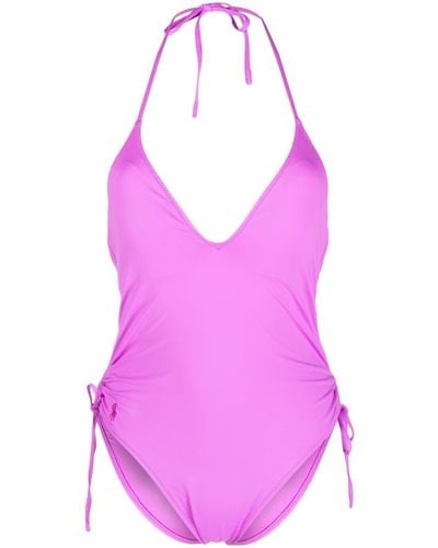 Polo Ralph Lauren Swimsuit With Embroidered Logo And Ruched Details - Pink