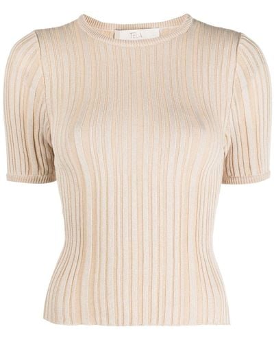 Tela Crew-neck Knitted Top - Natural