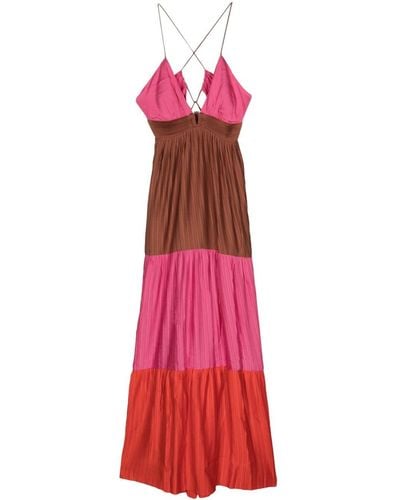 Ba&sh Westa Pleated Dress - Red